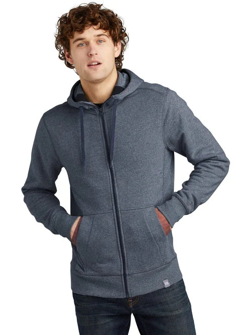 New Era French Terry Full-Zip Hoodie with custom logo embroidery