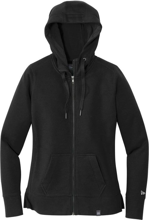New Era Women's French Terry Full-Zip Hoodie with custom logo embroidery