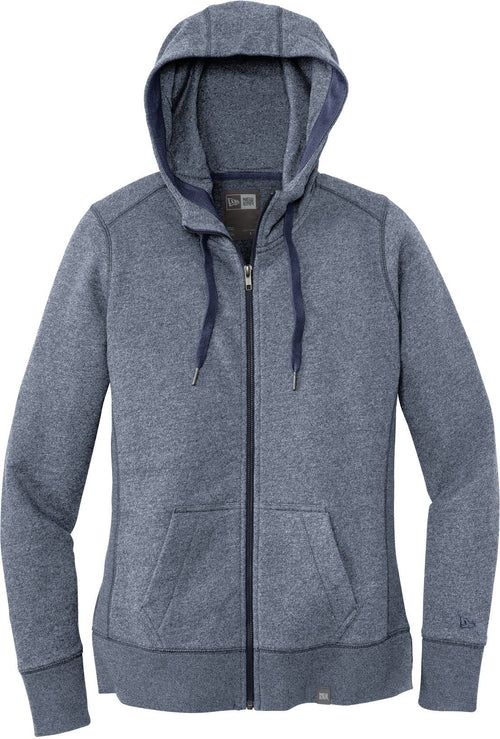 New Era Women's French Terry Full-Zip Hoodie with custom logo embroidery