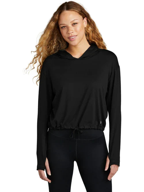 New Era Ladies Power Long Sleeve Hoodie with custom logo embroidery