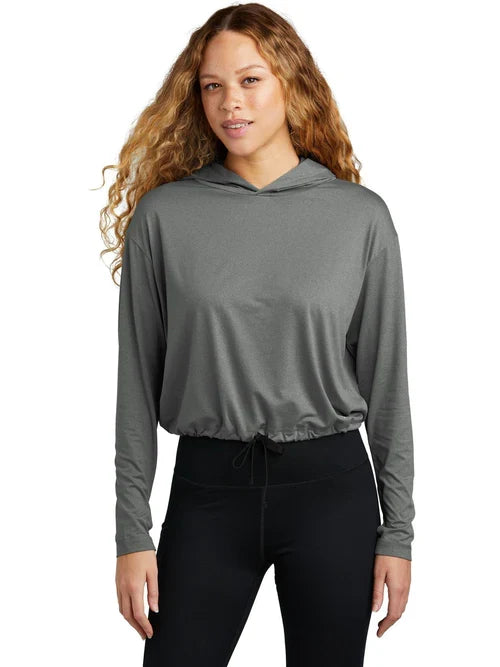 New Era Ladies Power Long Sleeve Hoodie with custom logo embroidery