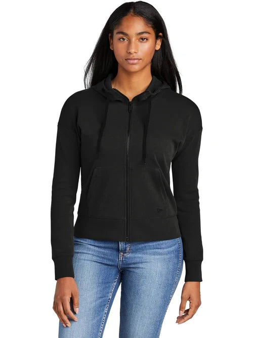 New Era Ladies STS Full-Zip Hoodie with custom logo embroidery