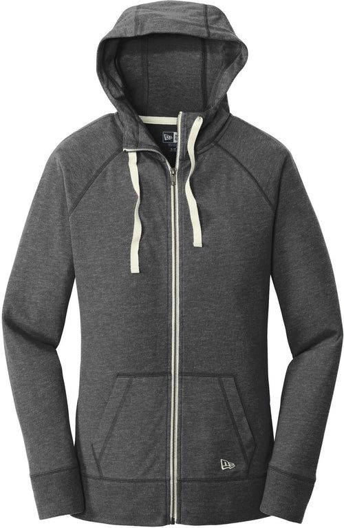 New Era Women's Sueded Cotton Blend Full-Zip Hoodie with custom logo embroidery