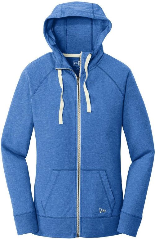 New Era Women's Sueded Cotton Blend Full-Zip Hoodie with custom logo embroidery