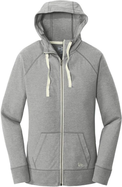 New Era Women's Sueded Cotton Blend Full-Zip Hoodie with custom logo embroidery