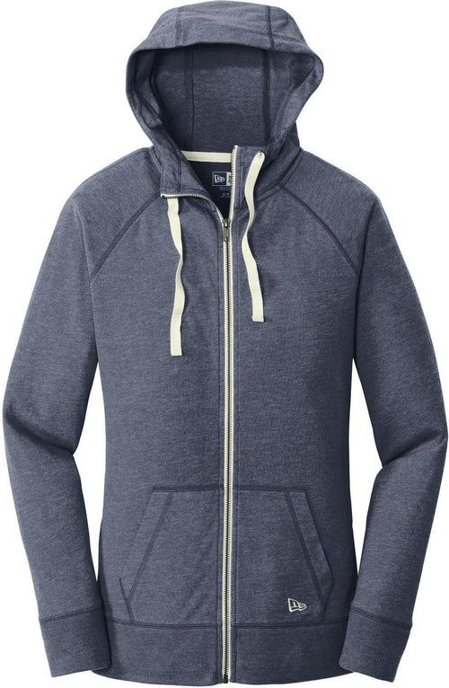 New Era Women's Sueded Cotton Blend Full-Zip Hoodie with custom logo embroidery
