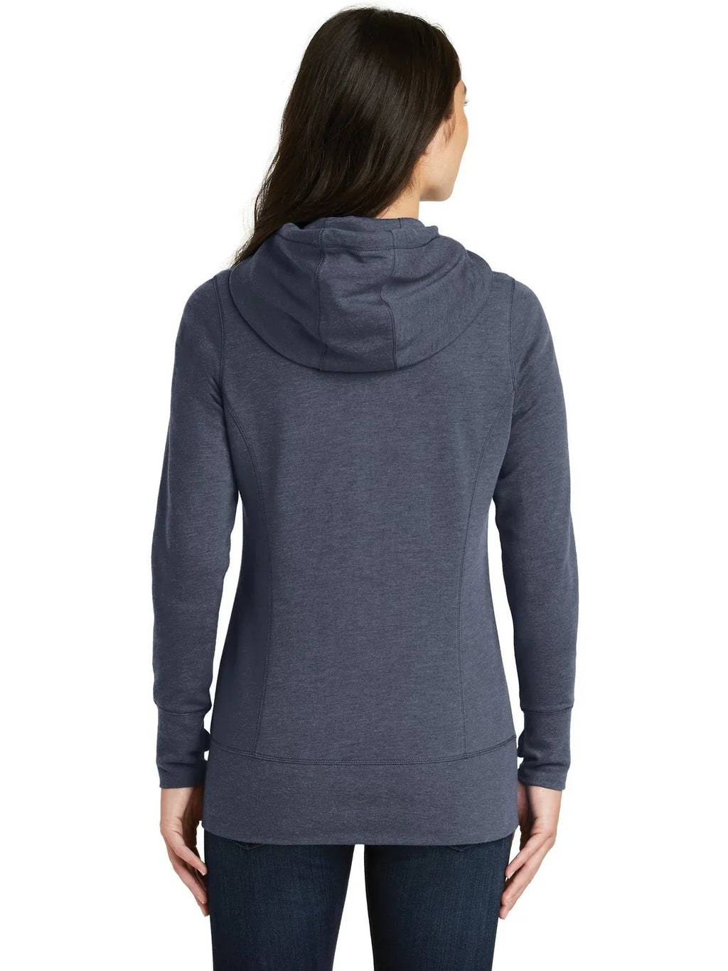 New Era Women's Tri-Blend Fleece Full-Zip Hoodie with custom logo embroidery