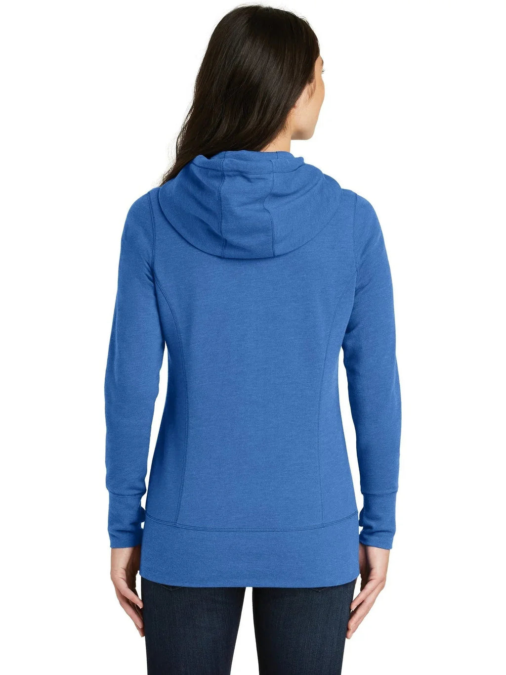 New Era Women's Tri-Blend Fleece Full-Zip Hoodie with custom logo embroidery
