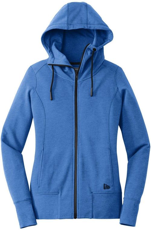 New Era Women's Tri-Blend Fleece Full-Zip Hoodie with custom logo embroidery