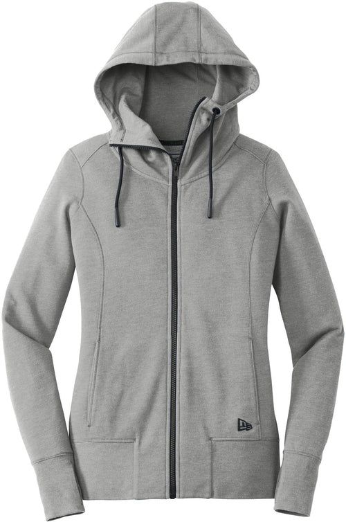 New Era Women's Tri-Blend Fleece Full-Zip Hoodie with custom logo embroidery