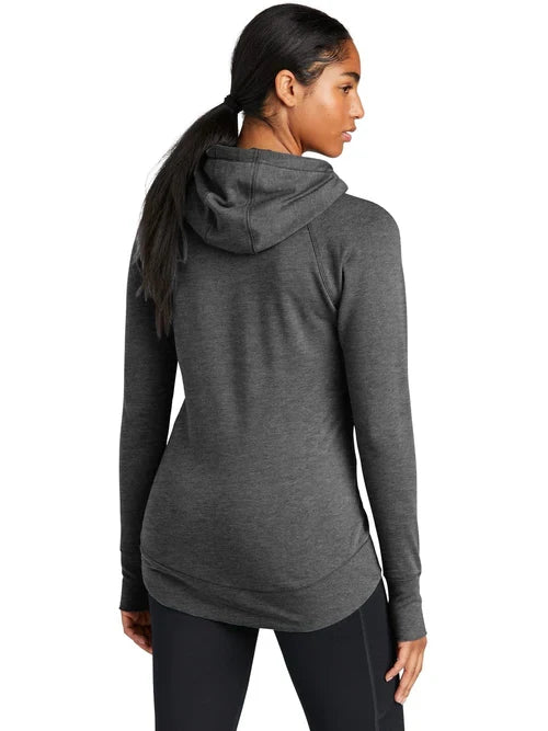 New Era Ladies Tri-Blend Fleece Pullover Hoodie with custom logo embroidery