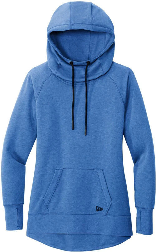 New Era Ladies Tri-Blend Fleece Pullover Hoodie with custom logo embroidery