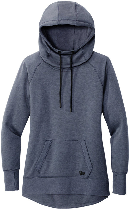 New Era Ladies Tri-Blend Fleece Pullover Hoodie with custom logo embroidery