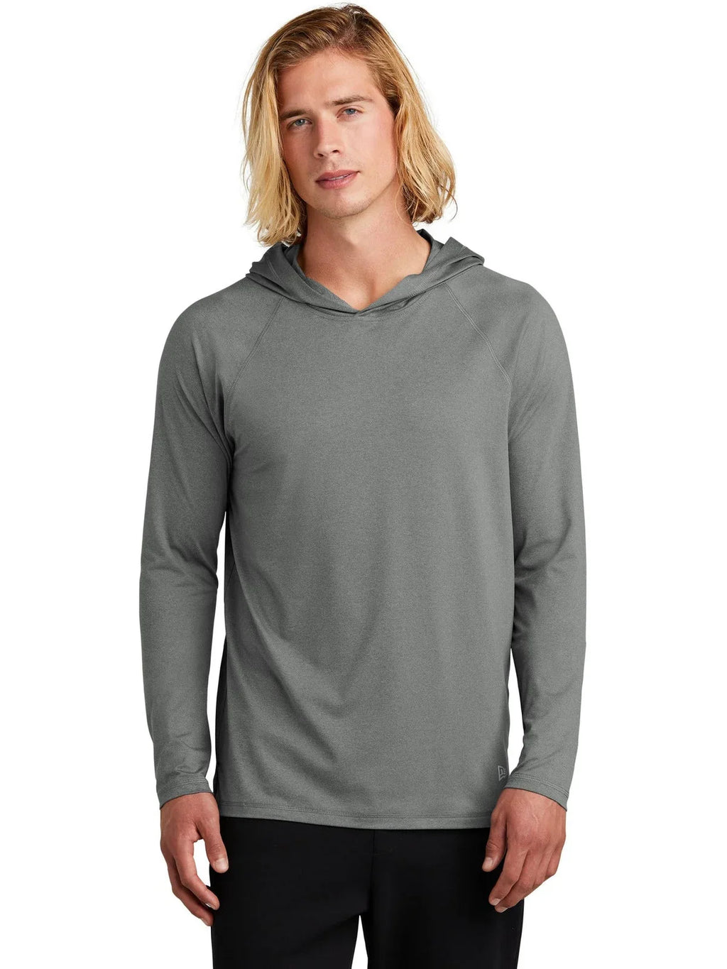 New Era Power Long Sleeve Hoodie with custom logo embroidery