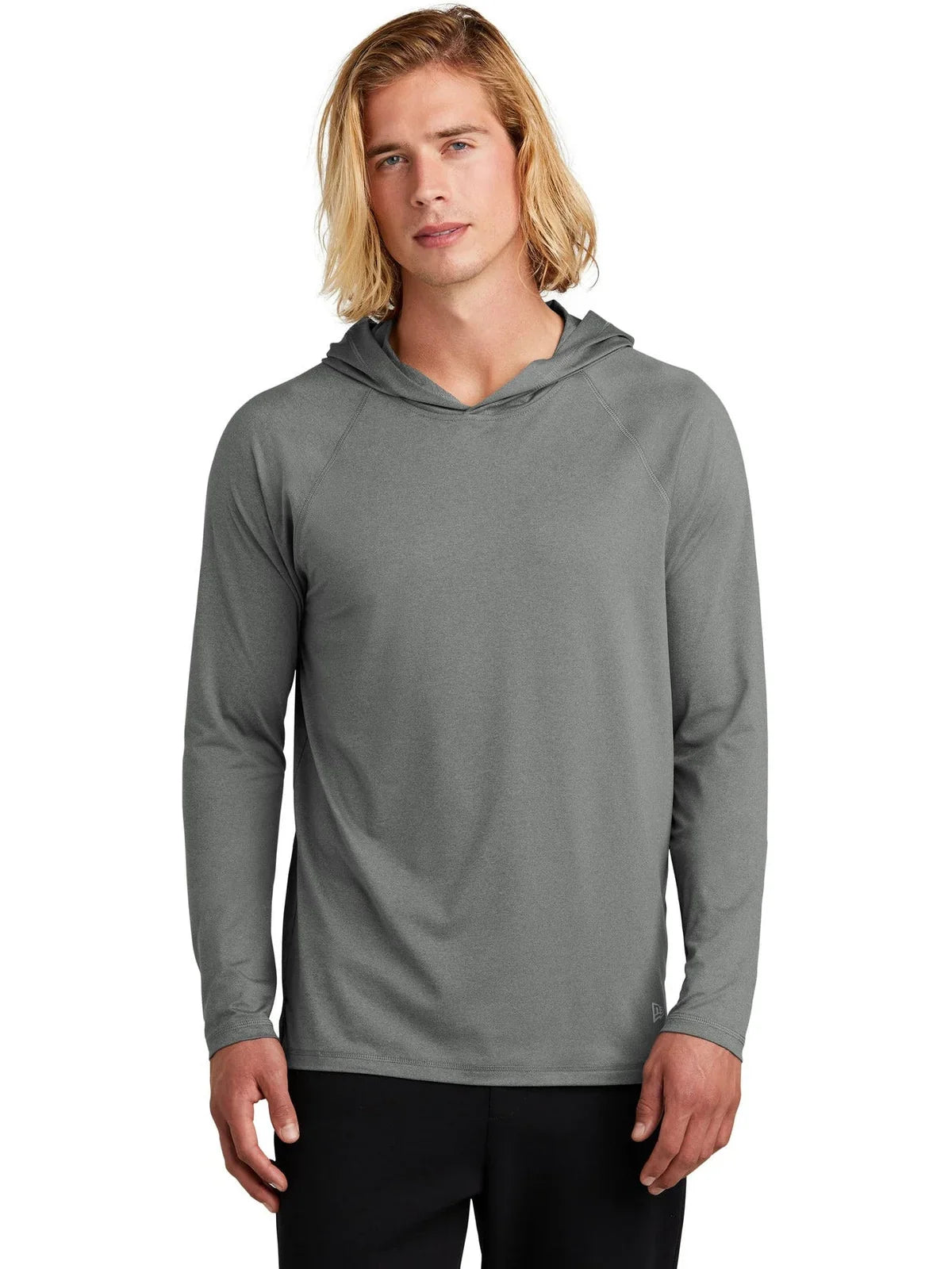 New Era Power Long Sleeve Hoodie with custom logo embroidery