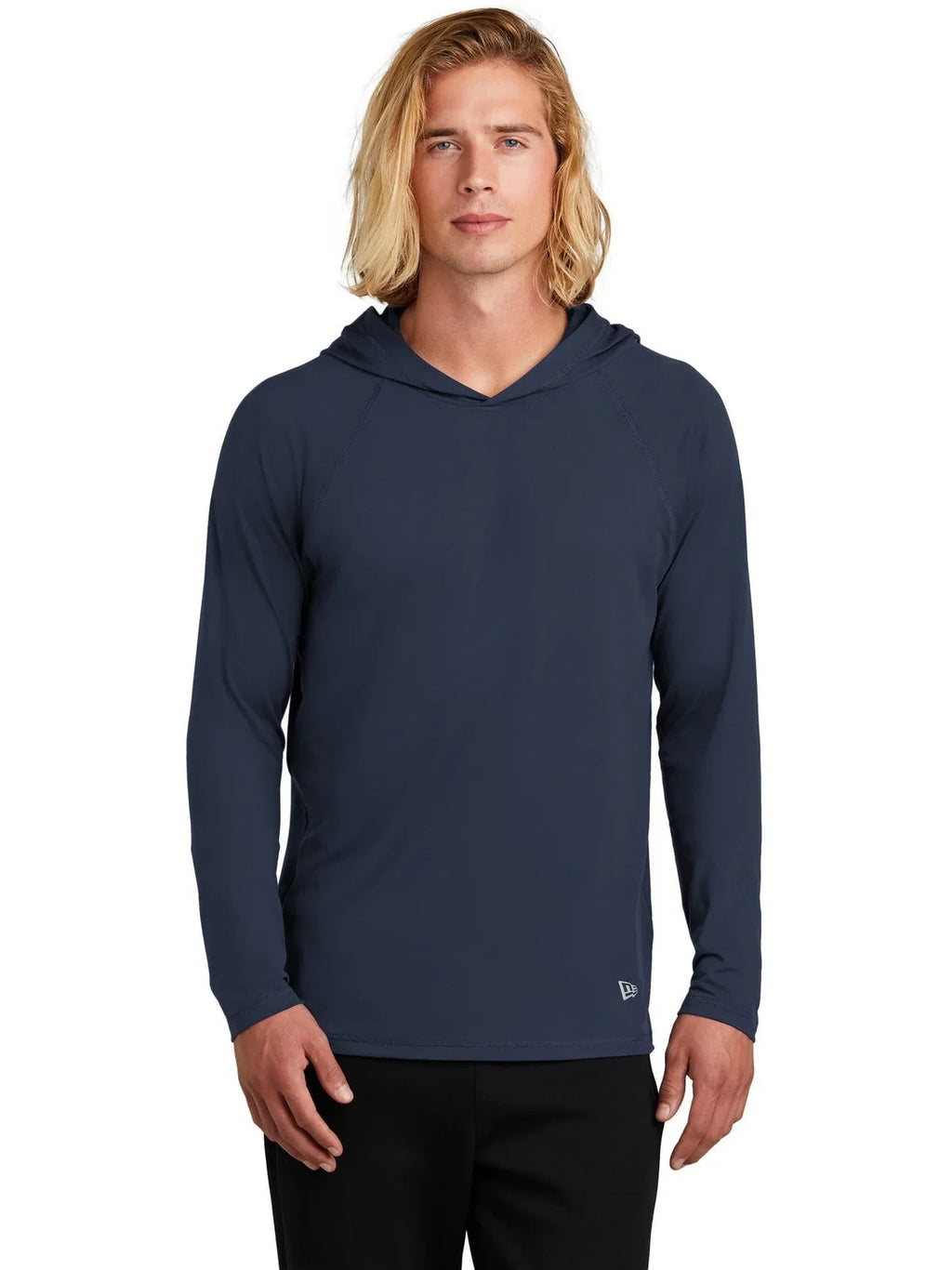 New Era Power Long Sleeve Hoodie with custom logo embroidery