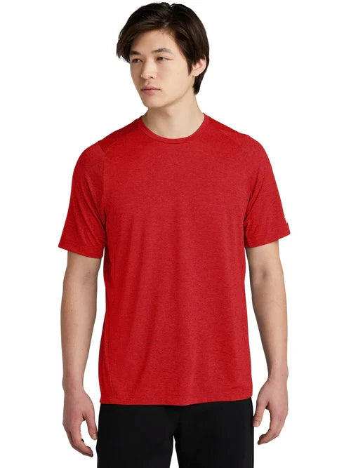 New Era Series Performance Crew Tee with custom logo embroidery
