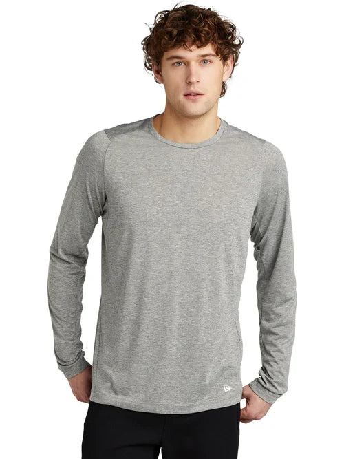 New Era Series Performance Long Sleeve Crew Tee with custom logo embroidery