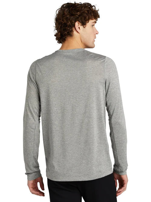 New Era Series Performance Long Sleeve Crew Tee with custom logo embroidery