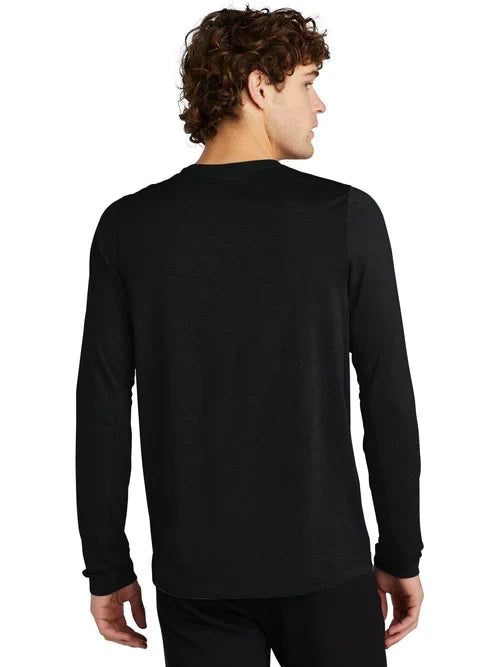 New Era Series Performance Long Sleeve Crew Tee with custom logo embroidery
