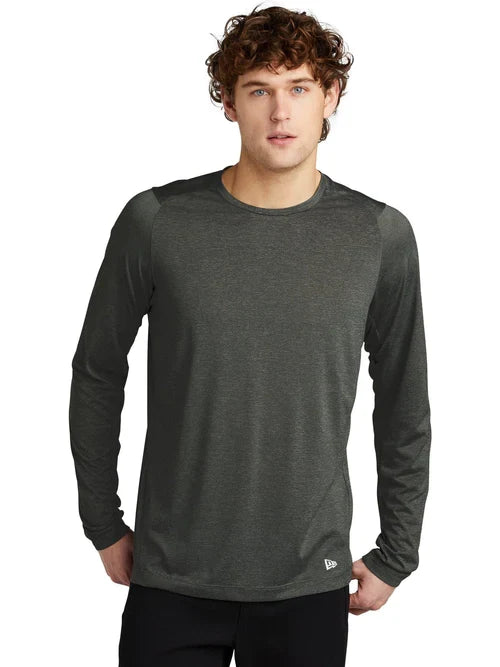New Era Series Performance Long Sleeve Crew Tee with custom logo embroidery