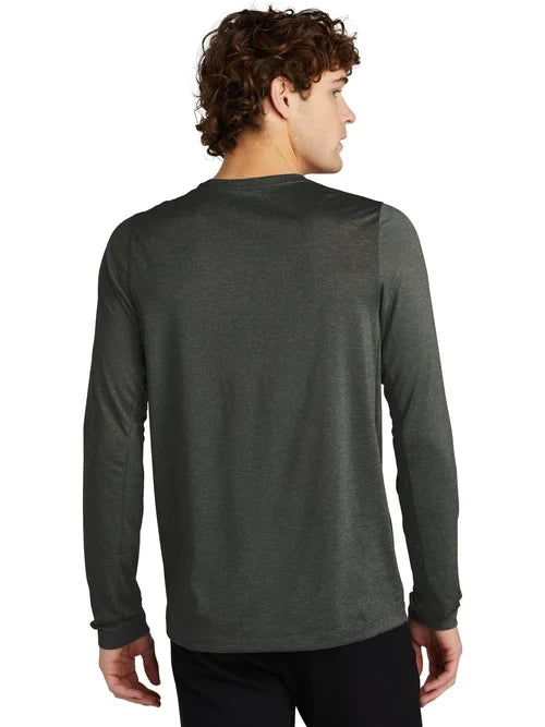 New Era Series Performance Long Sleeve Crew Tee with custom logo embroidery