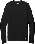New Era Series Performance Long Sleeve Crew Tee with custom logo embroidery