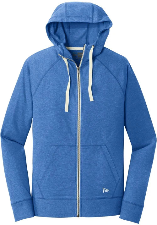 New Era Sueded Cotton Blend Full-Zip Hoodie with custom logo embroidery