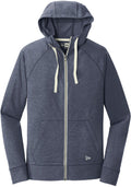 New Era Sueded Cotton Blend Full-Zip Hoodie with custom logo embroidery