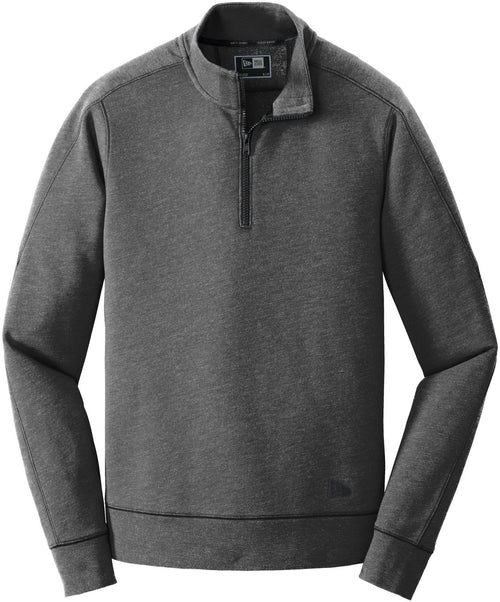 New Era Tri-Blend Fleece 1/4-Zip Pullover with custom logo embroidery
