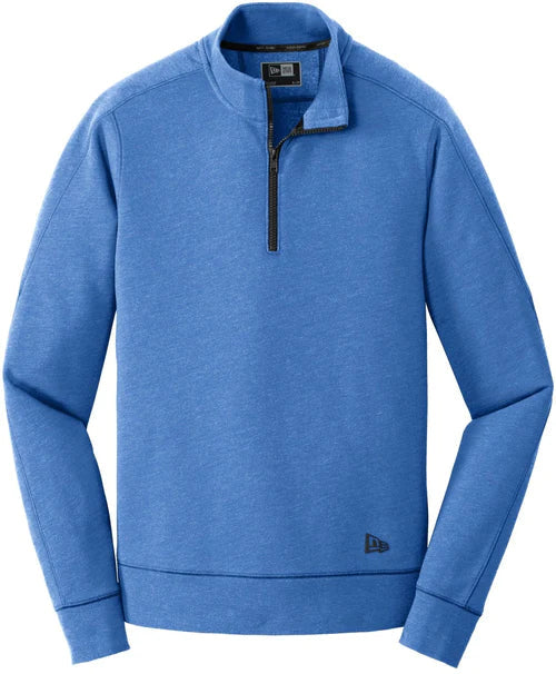New Era Tri-Blend Fleece 1/4-Zip Pullover with custom logo embroidery