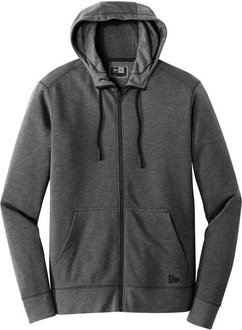 New Era Tri-Blend Fleece Full-Zip Hoodie with custom logo embroidery
