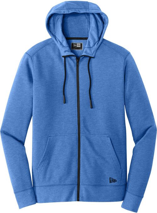 New Era Tri-Blend Fleece Full-Zip Hoodie with custom logo embroidery