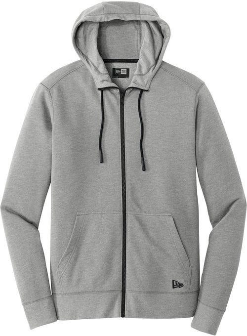 New Era Tri-Blend Fleece Full-Zip Hoodie with custom logo embroidery