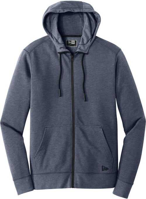 New Era Tri-Blend Fleece Full-Zip Hoodie with custom logo embroidery