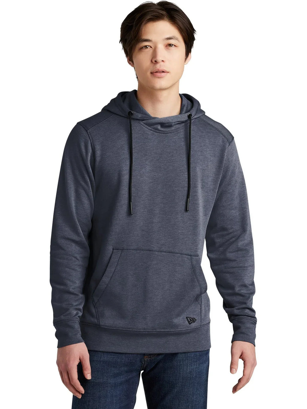 New Era Tri-Blend Fleece Pullover Hoodie with custom logo embroidery