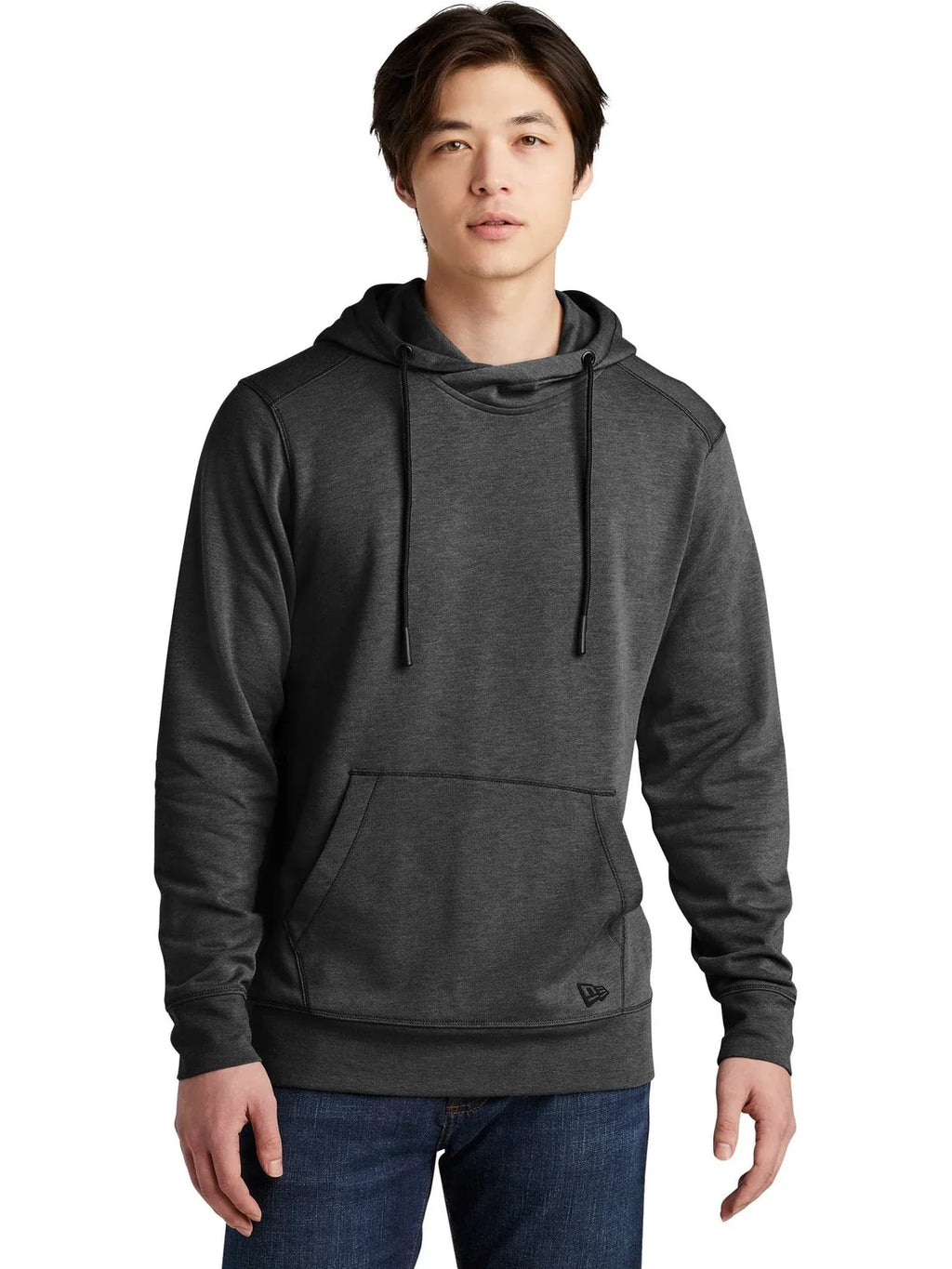 New Era Tri-Blend Fleece Pullover Hoodie with custom logo embroidery