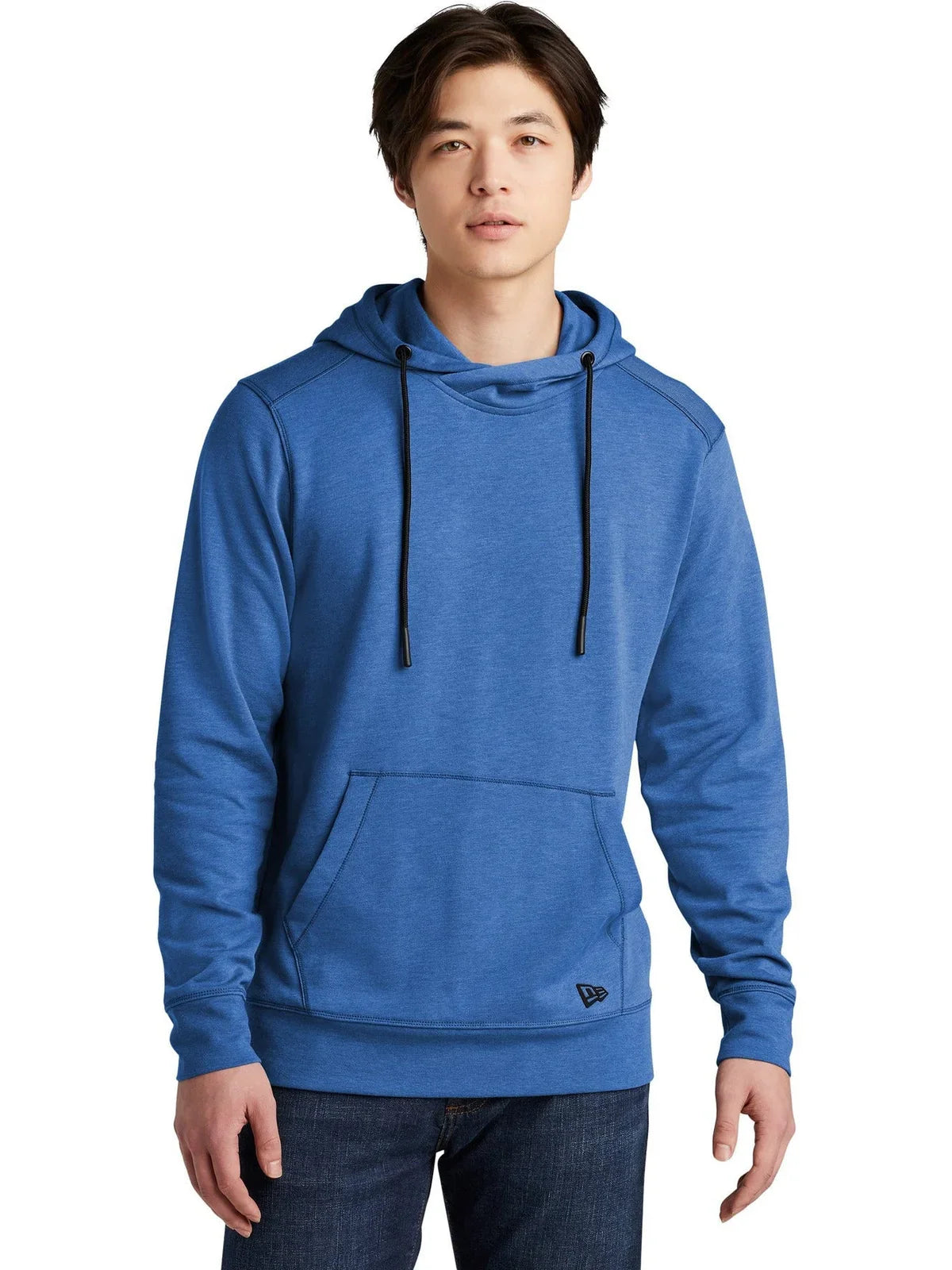 New Era Tri-Blend Fleece Pullover Hoodie with custom logo embroidery