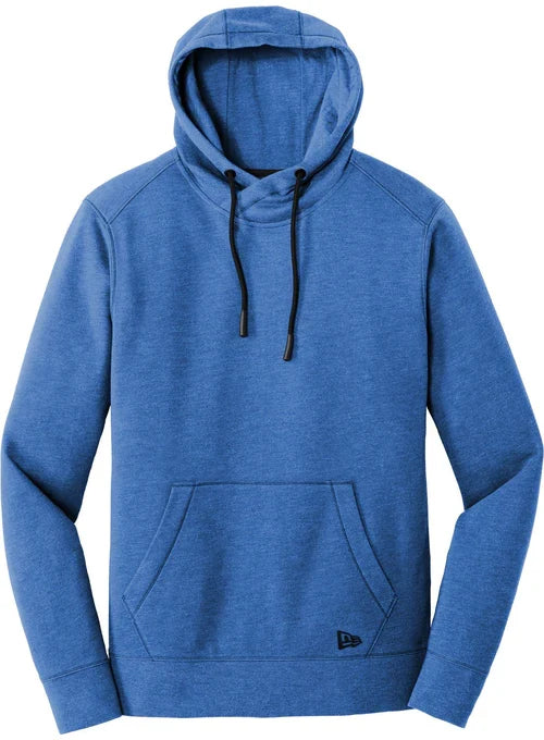New Era Tri-Blend Fleece Pullover Hoodie with custom logo embroidery