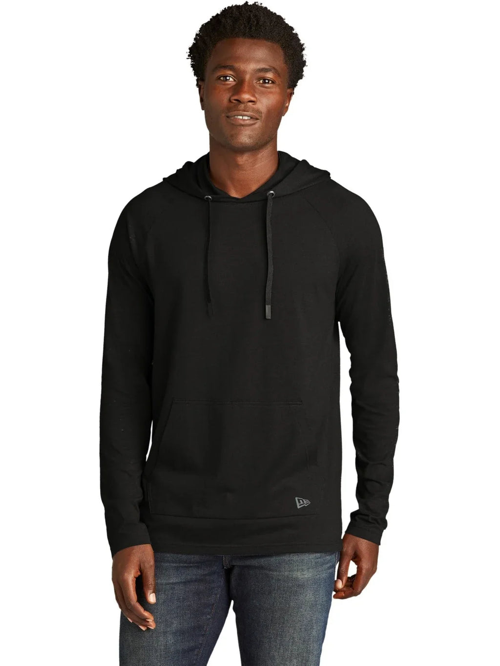 New Era Tri-Blend Hoodie with custom logo embroidery