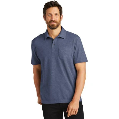 Port Authority C-FREE Cotton Blend Pique Pocket Polo with custom logo embroidery