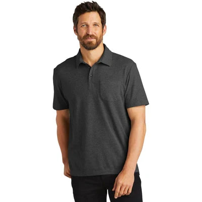 Port Authority C-FREE Cotton Blend Pique Pocket Polo with custom logo embroidery