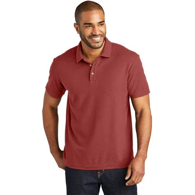 Port Authority C-FREE Cotton Blend Pique Polo with custom logo embroidery