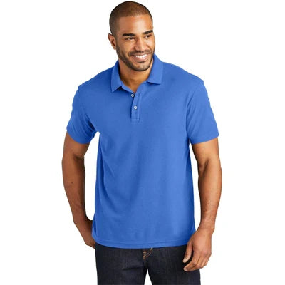 Port Authority C-FREE Cotton Blend Pique Polo with custom logo embroidery