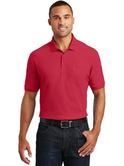 Port Authority Core Classic Pique Pocket Polo with custom logo embroidery