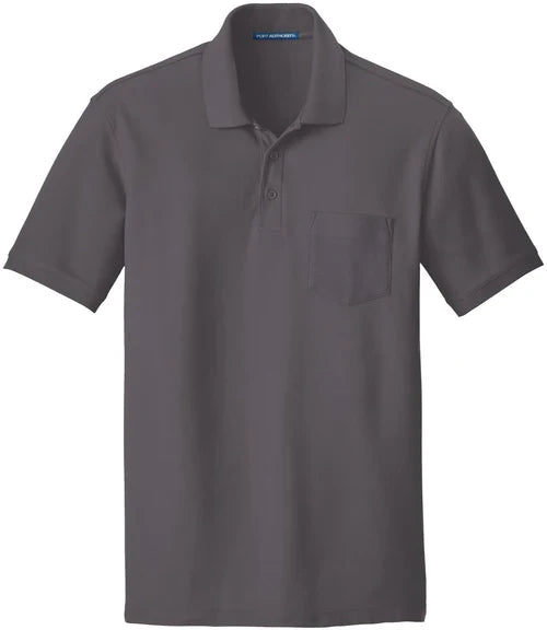 Port Authority Core Classic Pique Pocket Polo with custom logo embroidery