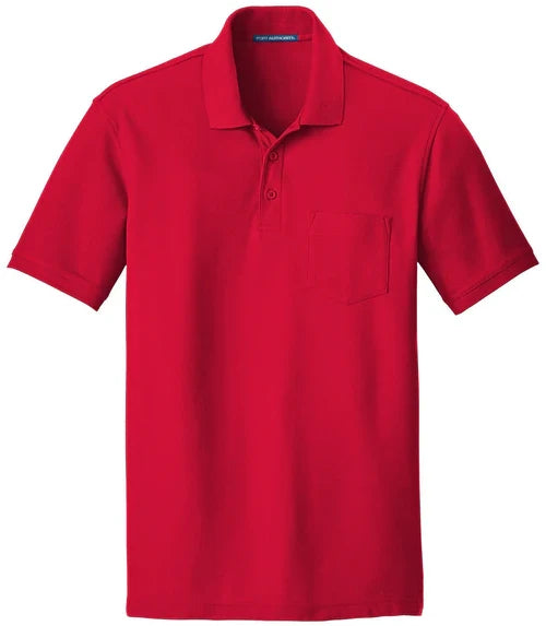 Port Authority Core Classic Pique Pocket Polo with custom logo embroidery