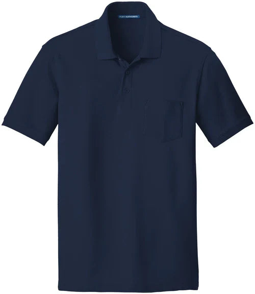 Port Authority Core Classic Pique Pocket Polo with custom logo embroidery