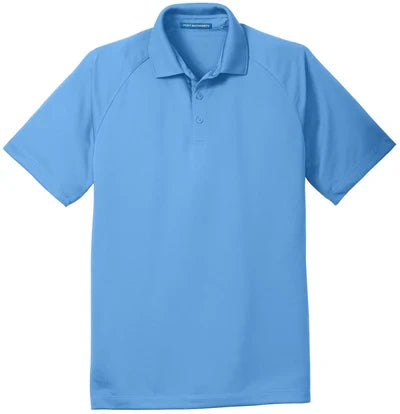 Port Authority Crossover Raglan Polo with custom logo embroidery