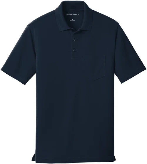 Port Authority Dry Zone UV Micro-Mesh Pocket Polo with custom logo embroidery
